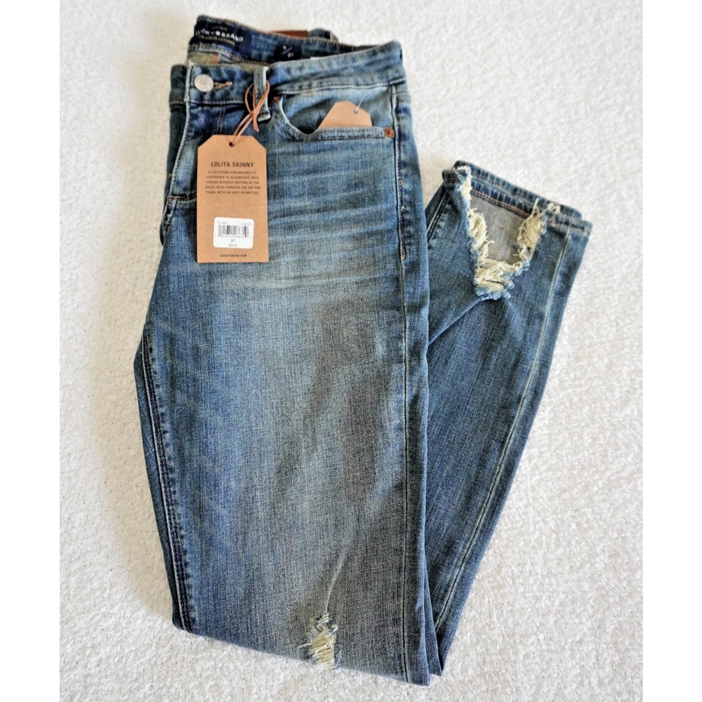 Lucky Brand Lolita Skinny Jeans Distressed Light Wash Size 4/27